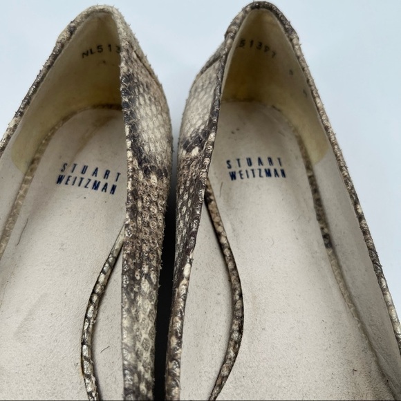 STUART Weitzman snake print rounded toe flats size 9 - Picture 5 of 8